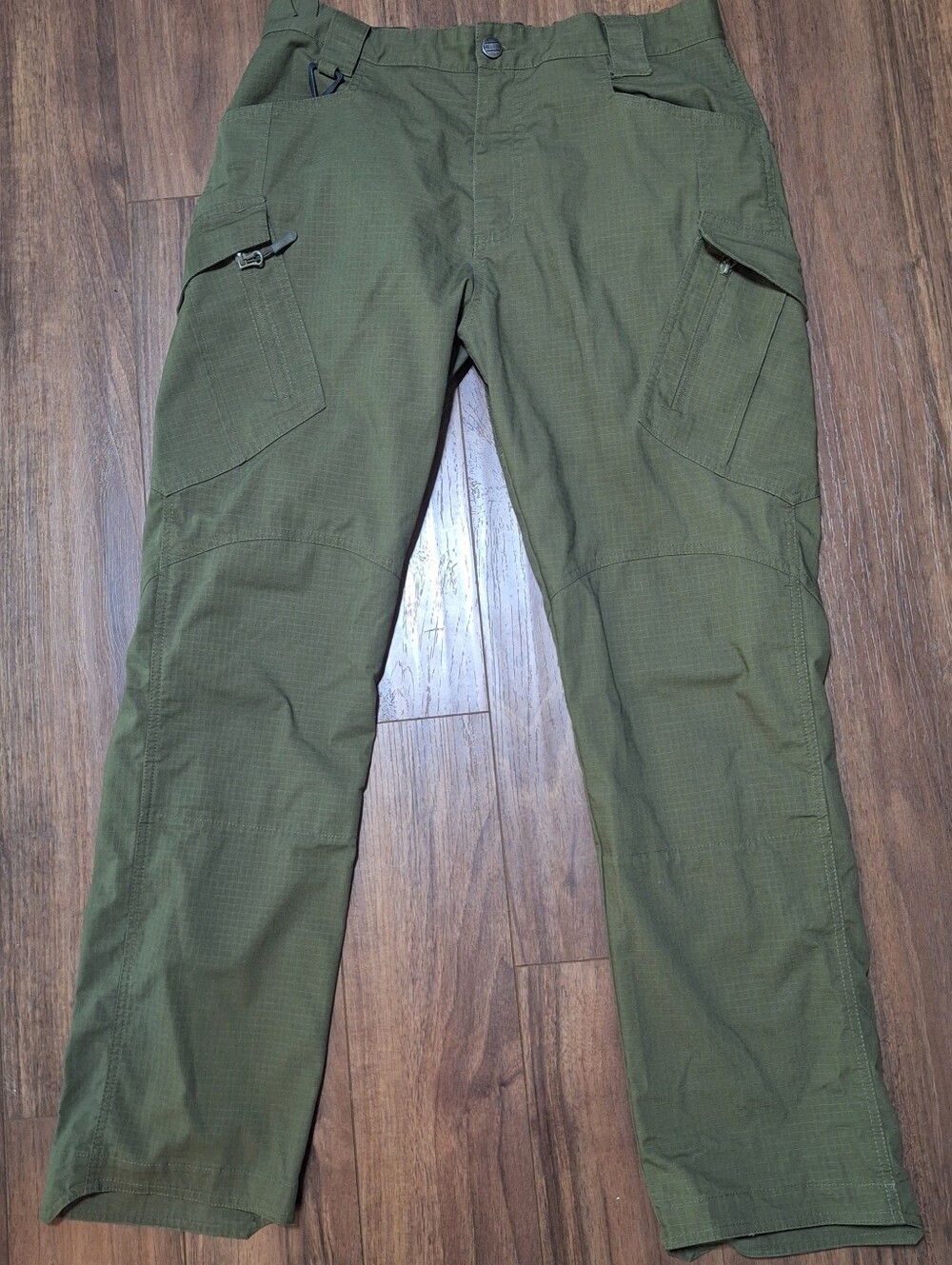 Hiwise Mens Work Cargo Pant 34x30(Tag 34x32) Military Green Ripstop Pants